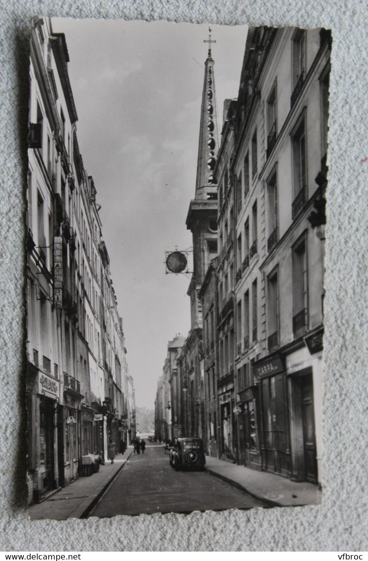 Cpsm, ile saint Louis, rue saint Louis en l'ile et l'église, Paris 75