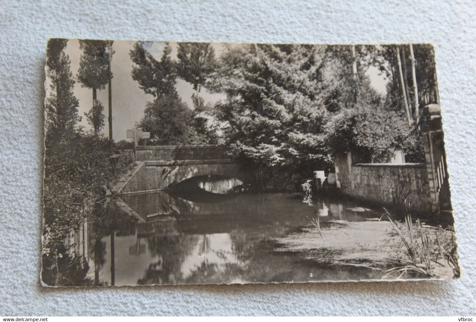 Cpsm, la Mothe saint Héray, la Sèvre, au pont de Courdevant, deux Sèvres 79