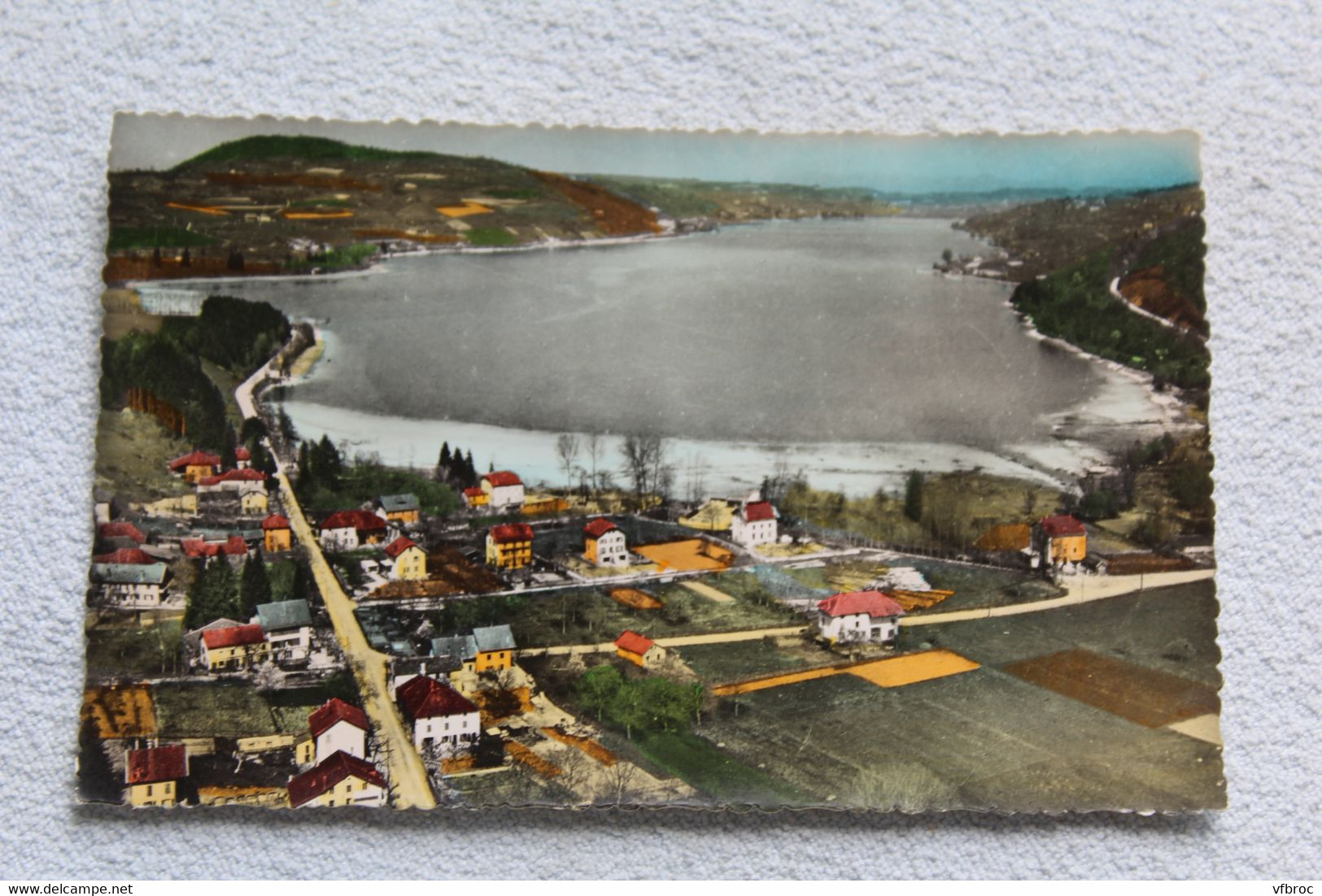 Cpsm, lac de Paladru Charavines, vue générale du Lac, Isère 38