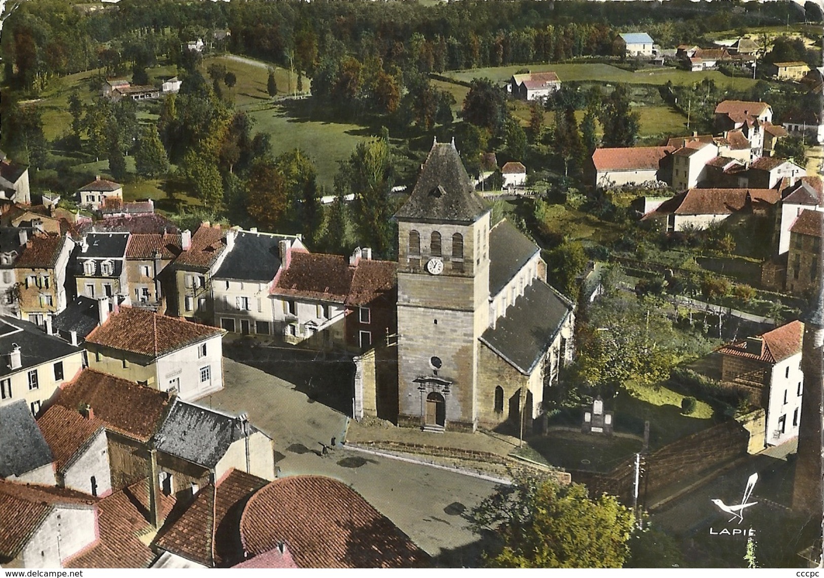 CPSM Lacapelle - Marival Vue aérienne l'église