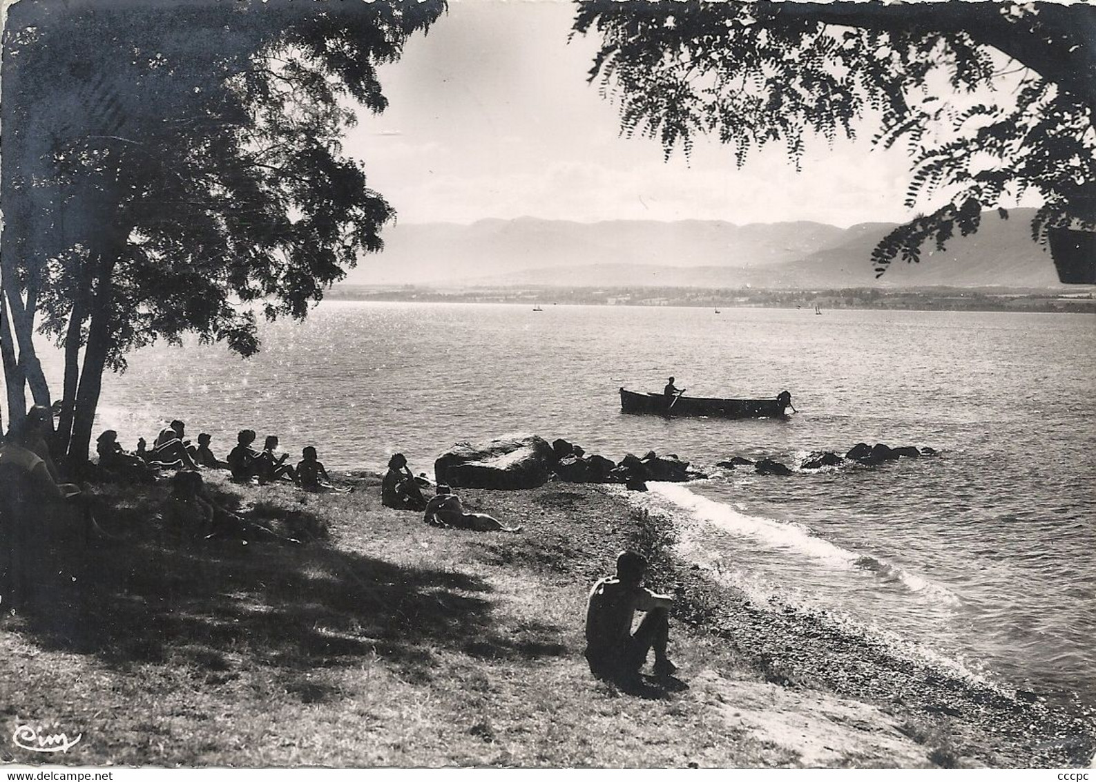 CPSM Messery Les Bords du Lac La Plage et la Côte Suisse