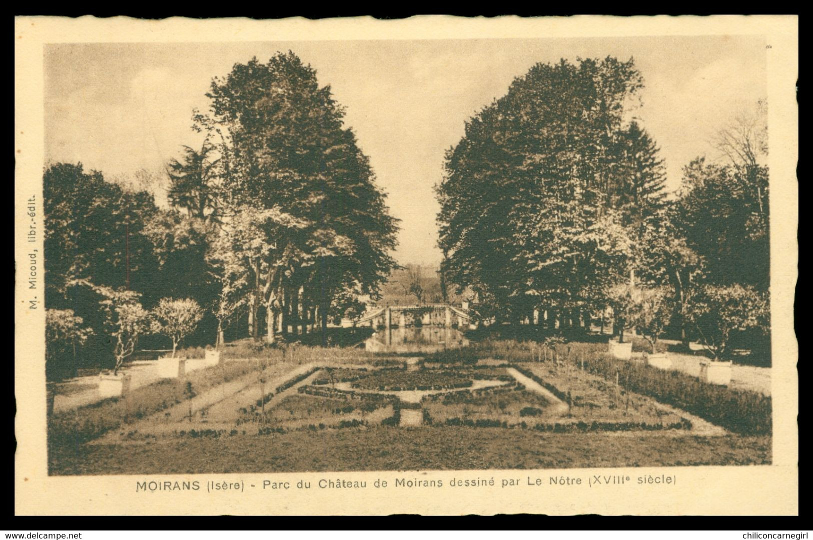 * Cpsm - MOIRANS - Parc du Château de Moirans dessiné par Le Nôtre - Edit. MICOUD - 1945