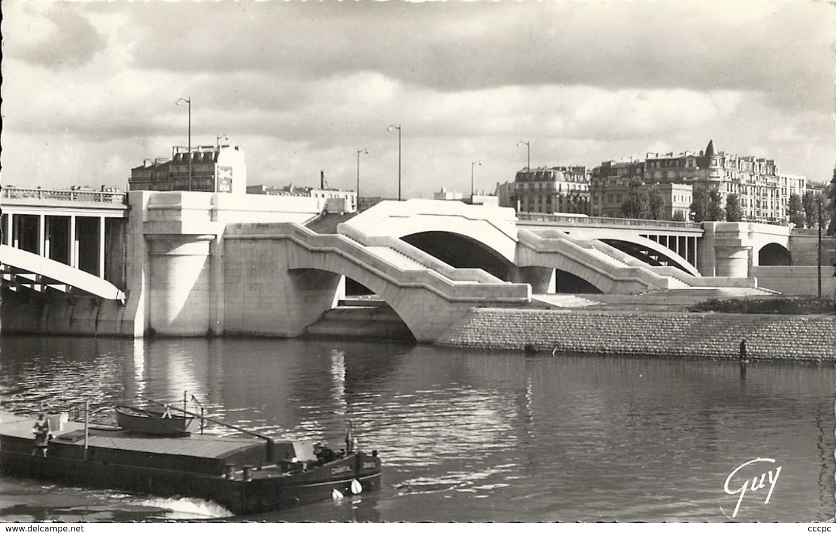 CPSM Neuilly-sur-Seine Pont de Neuilly péniche