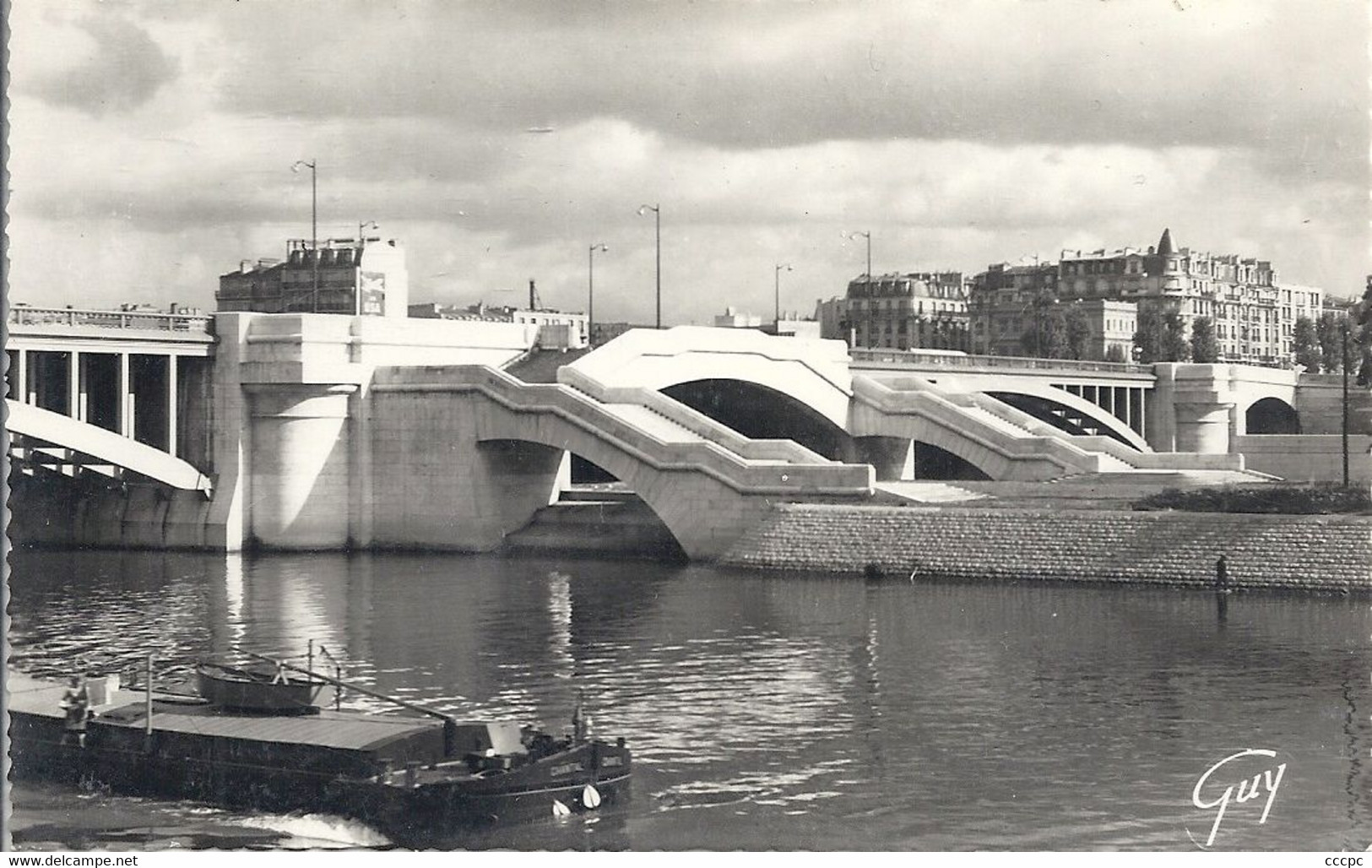 CPSM Neully-sur-Seine Pont de Neuilly Péniche