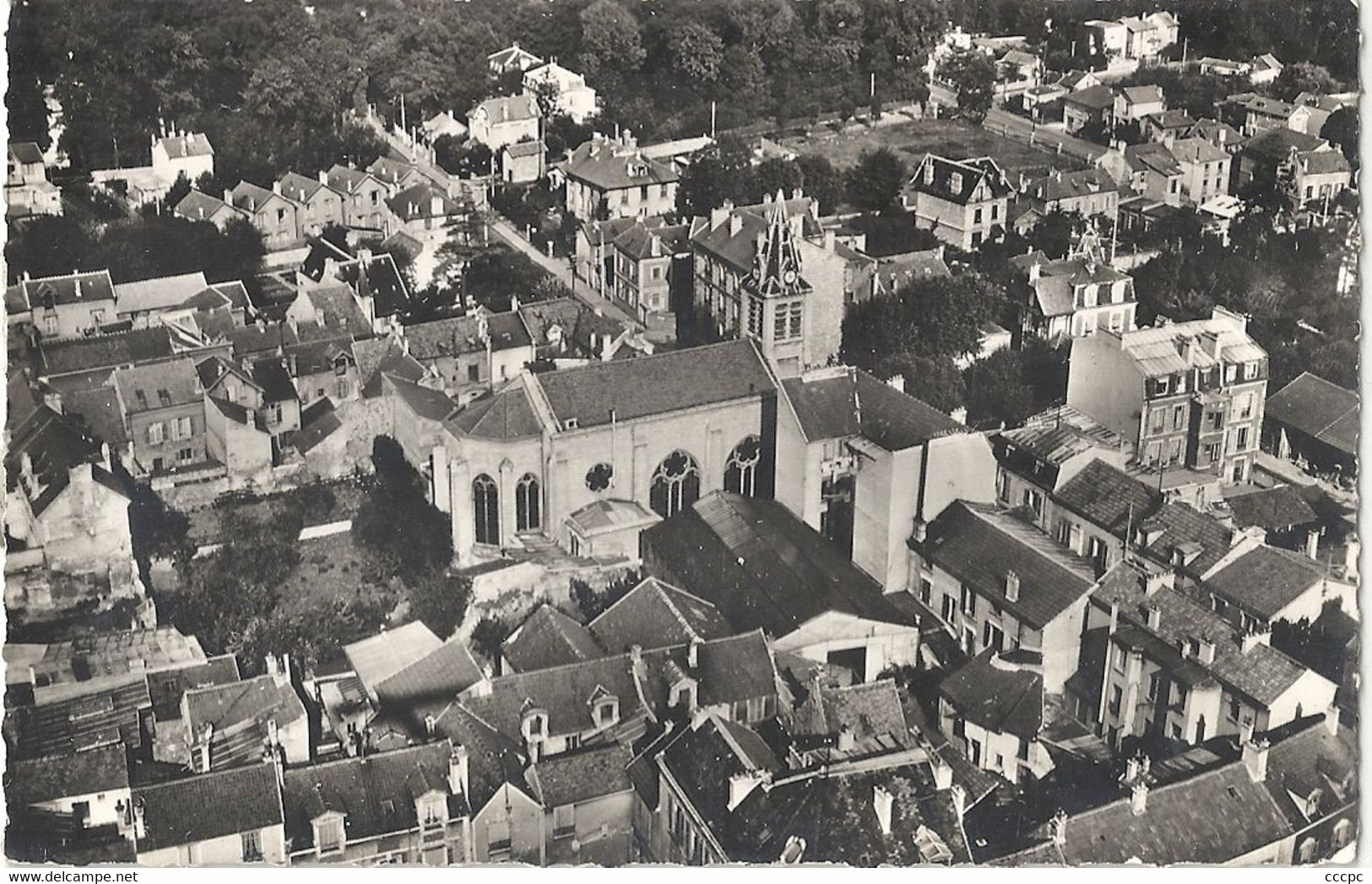 CPSM Saint-Gratien vue aérienne L'Eglise