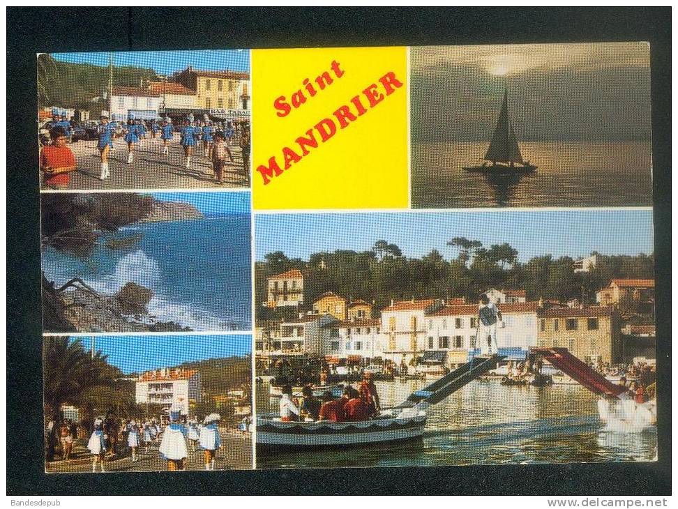 CPSM - Saint Mandrier sur Mer (83) - Multivues joutes et majorettes (animée majorette bar tabac Ed. Gai Soleil 719)