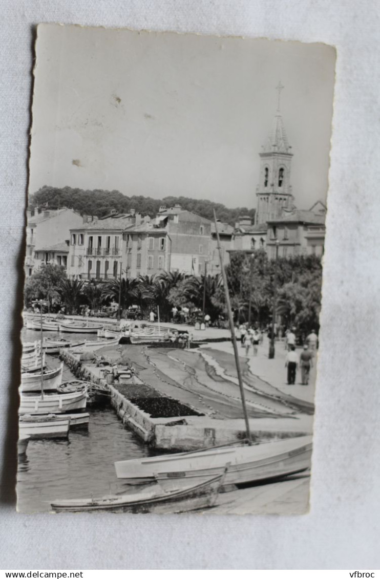 Cpsm, Sanary sur mer, les quais et l'église, Var 83