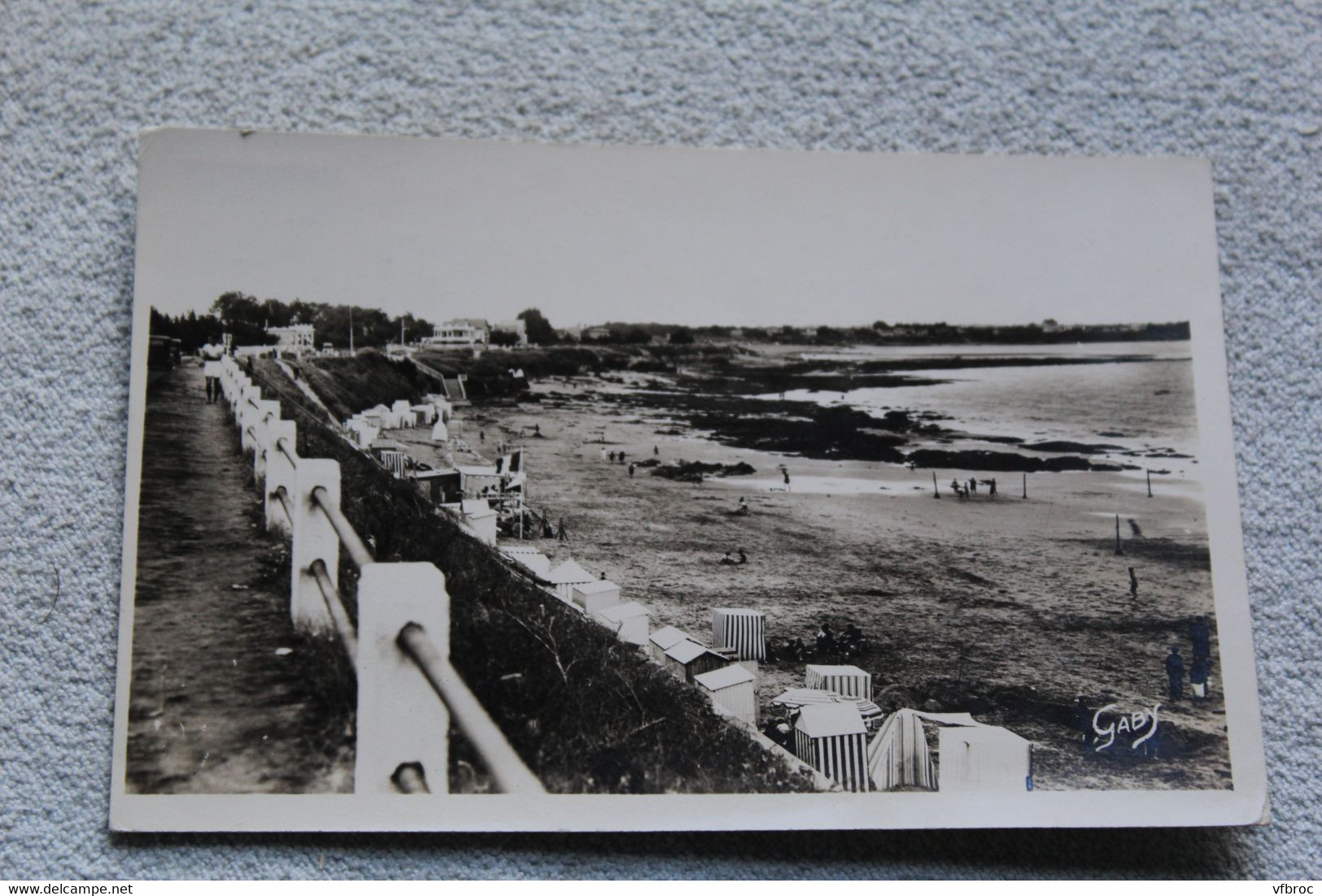 Cpsm, Tharon plage, panorama de la plage, Loire atlantique 44