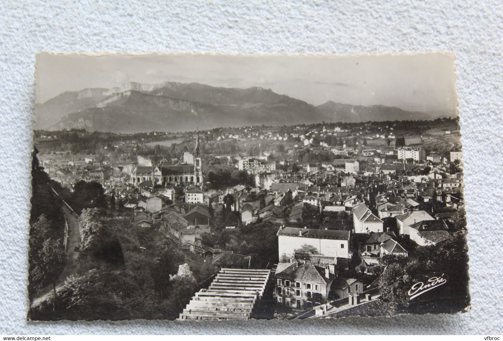 Cpsm, Voiron, vue générale et le Vercors, Isère 38