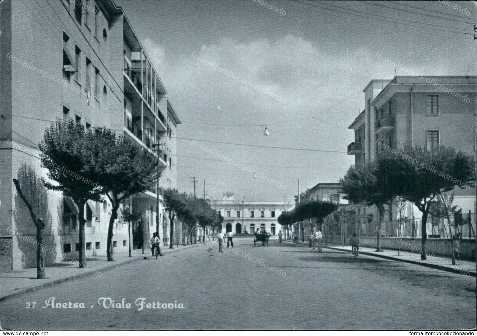 cr301 cartolina aversa viale ferrovia  provincia di caserta