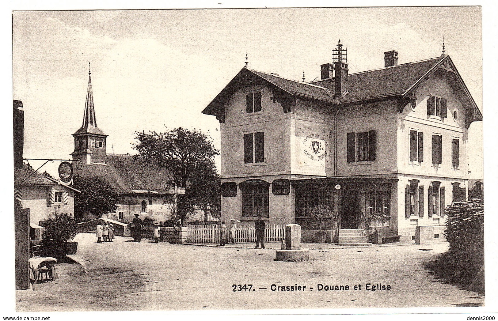 CRASSIER - Douane et Eglise - Ed. Phototypie Co., Neuchâtel