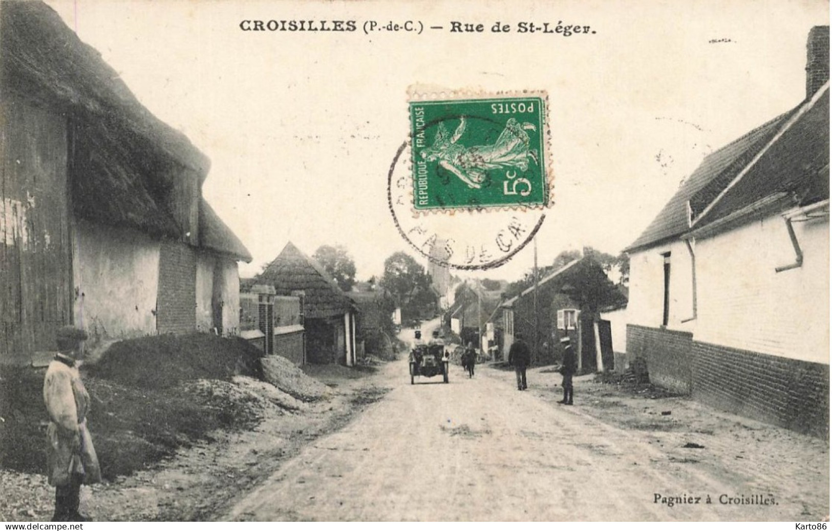 croisilles * la rue de st léger * villageois