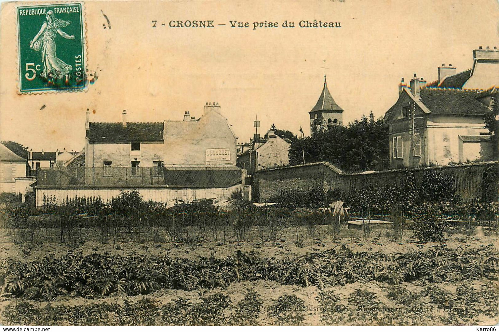 crosne * crosnes * vue du village , prise du château