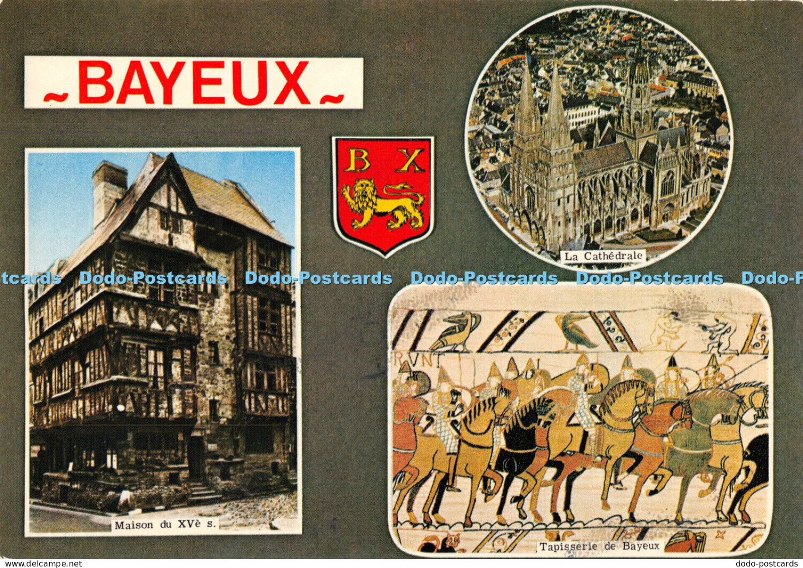 D001668 Bayeux. Calvados. Maison du XVe s. La Cathedrale. Tapisserie de Bayeux.