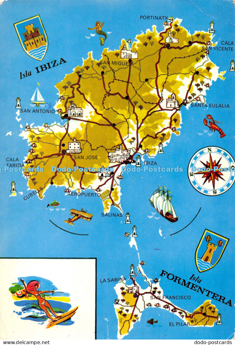 D001805 Mapa de Ibiza Y Formentera. S. Antonio