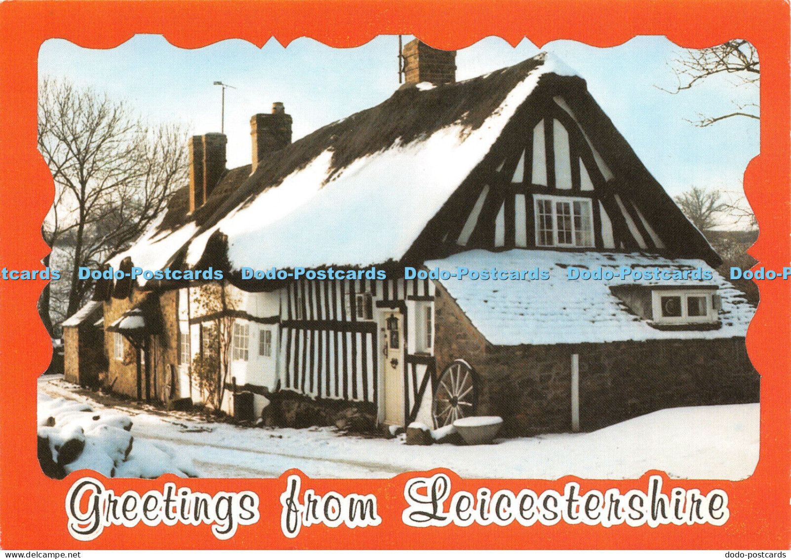 D030629 Greetings from Leicestershire. Cottages. Newton Linford. P. W. Judson an