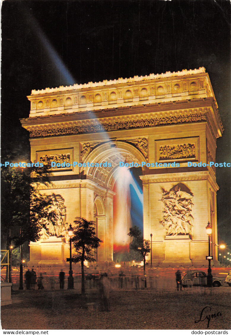 D054182 Paris. La Nuit. Triumphal Arch Illuminated. Lyna Paris