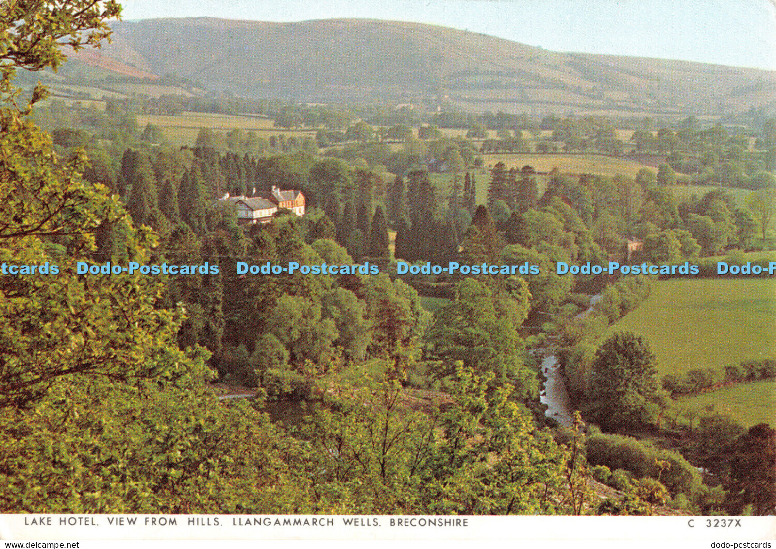 D055531 Lake Hotel View From Hills. Llangammarch Wells. Breconshire. Judges. C.