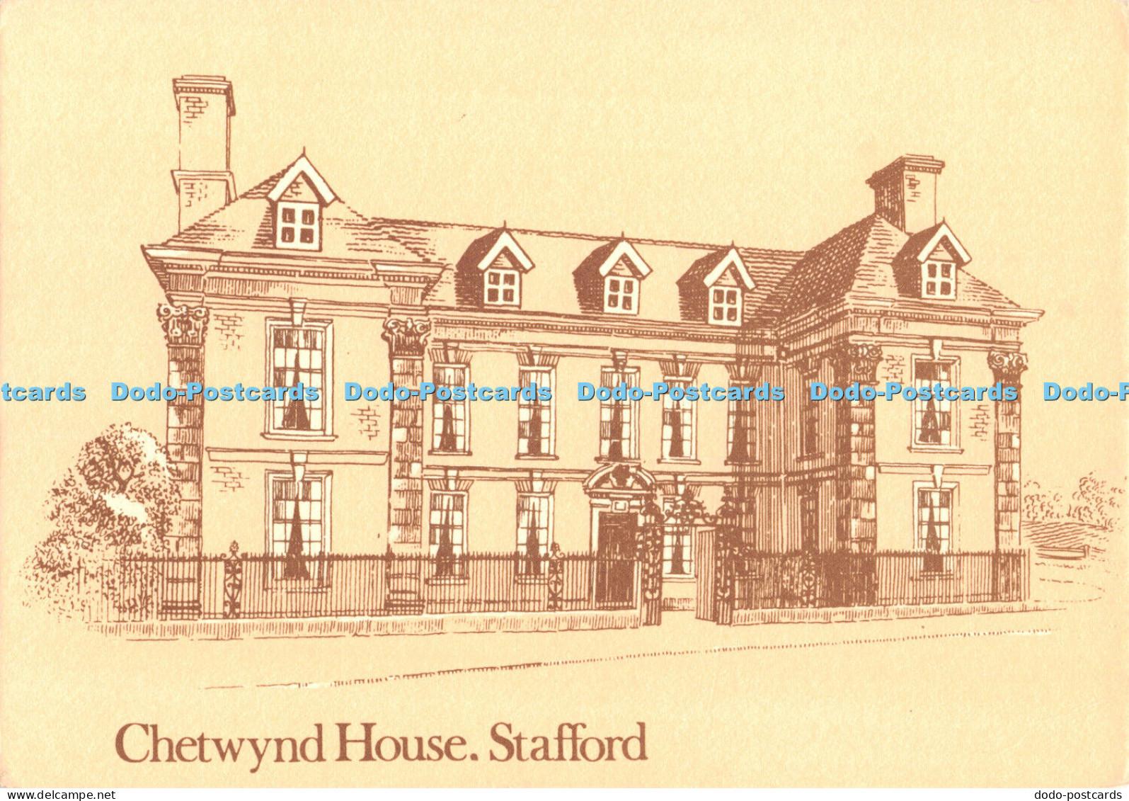 D056424 Stafford. Chetwynd House. Richard Brinsley Sheridan. Midlands Postal Boa