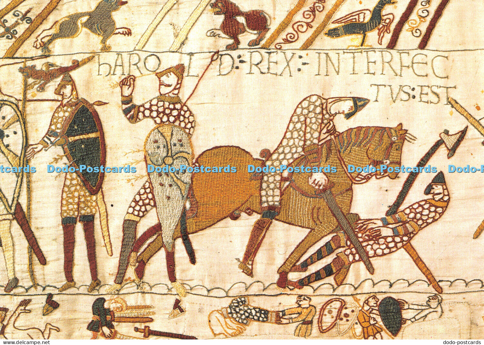 D057648 Tapisserie de Bayeux. Harold dies hit by Norman arrow. Ville de Bayeux