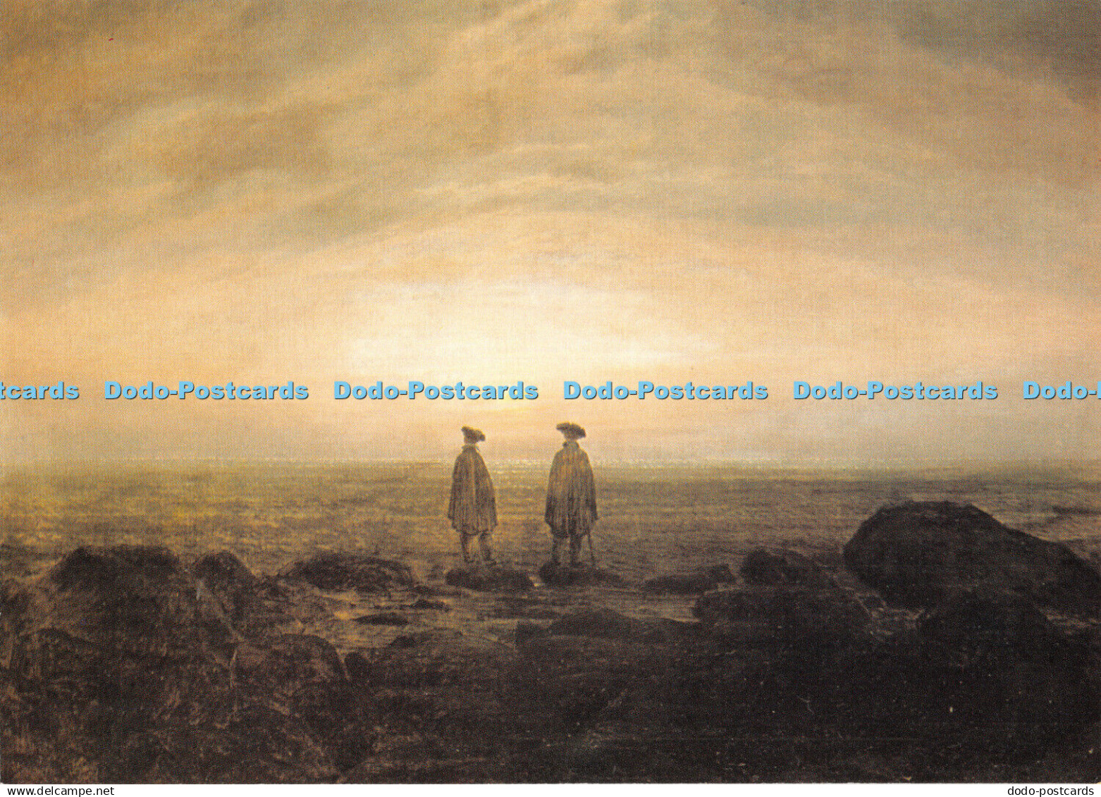 D060777 Two Men by the Sea at Moonrise c. 1817. Nationalgalerie Berlin. Casper F