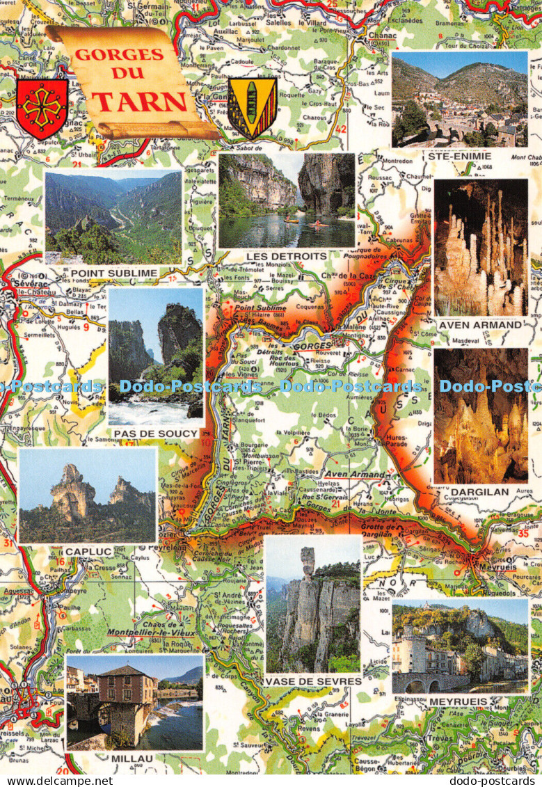 D061069 Gorges du Tarn. En Parcourant Les Gorges du Tarn. Apa Poux. Map. Multi V