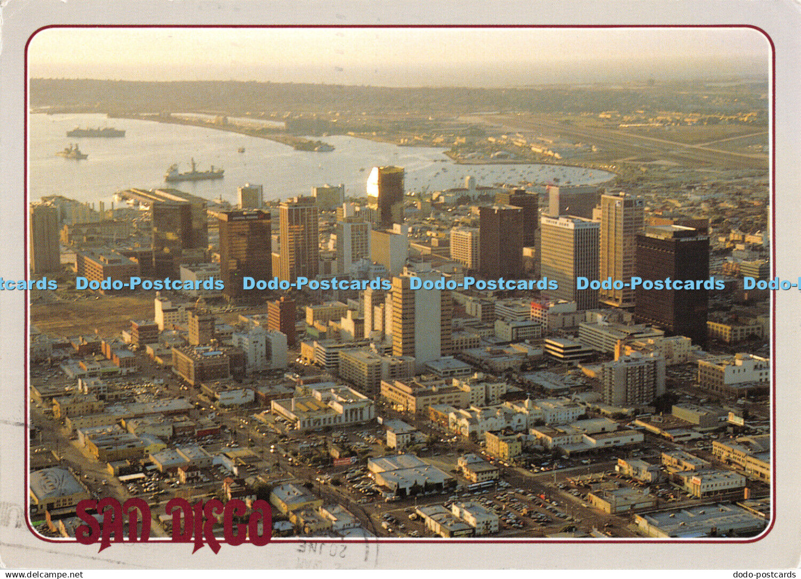 D065122 San Diego. Aerial View of Downtown San Diego. Impact. Gary Hadley. 1989