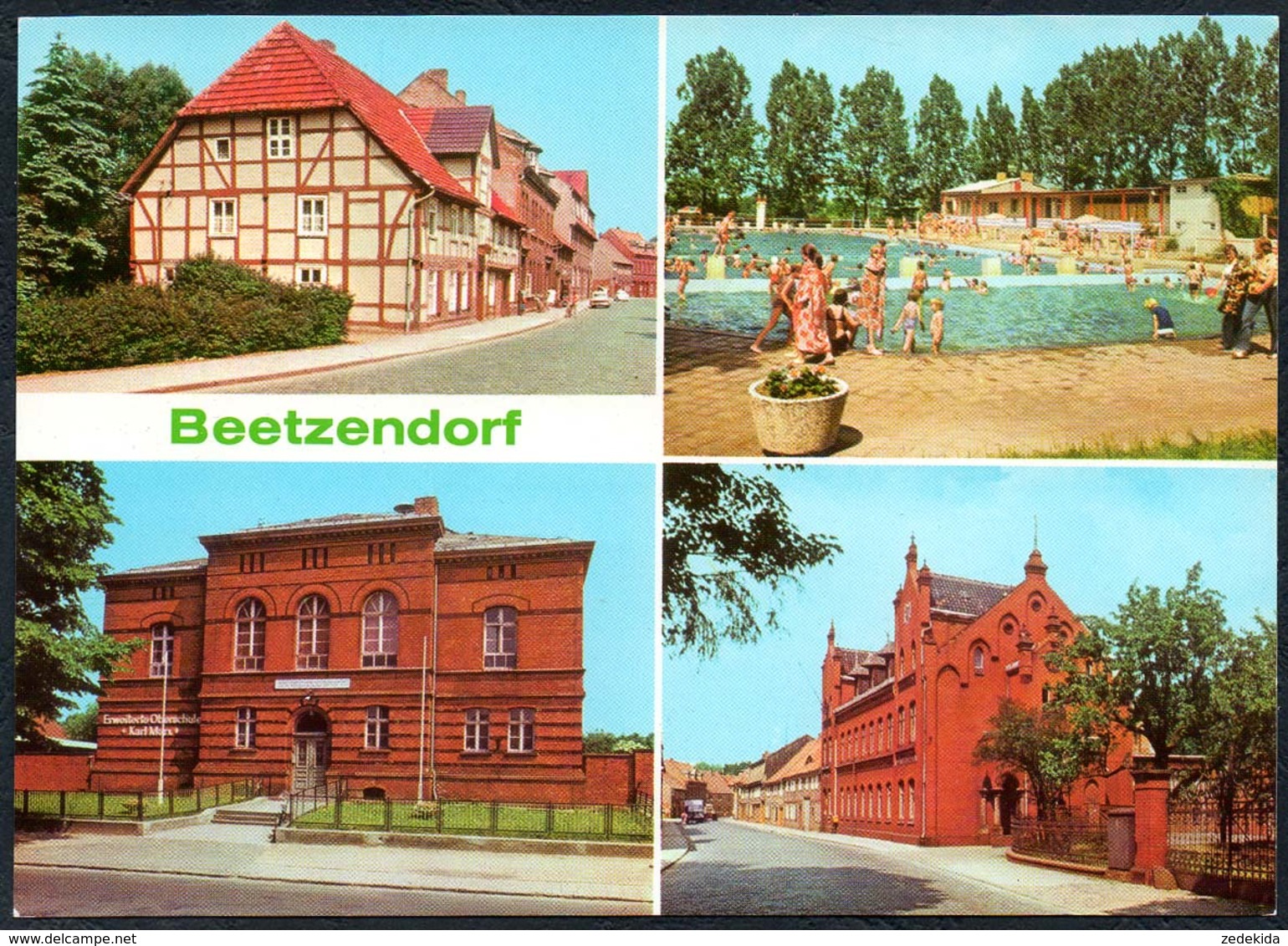 D0711 - TOP Beetzendorf Schule Post Freibad - Bild und Heimat Reichenbach