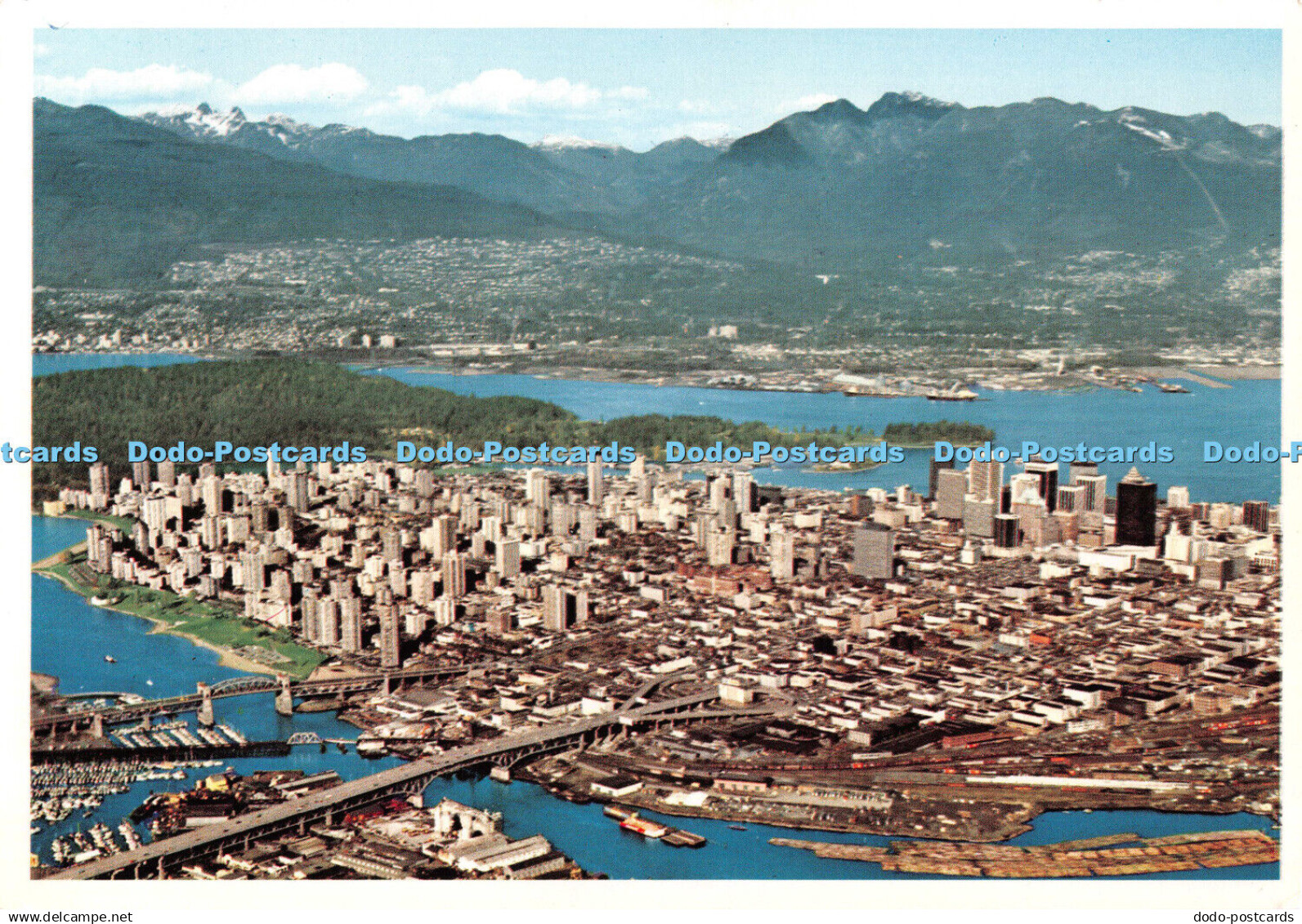 D090235 Vancouver. Canada. Aerial View of Downtown Vancouver. Burrard Inlet and