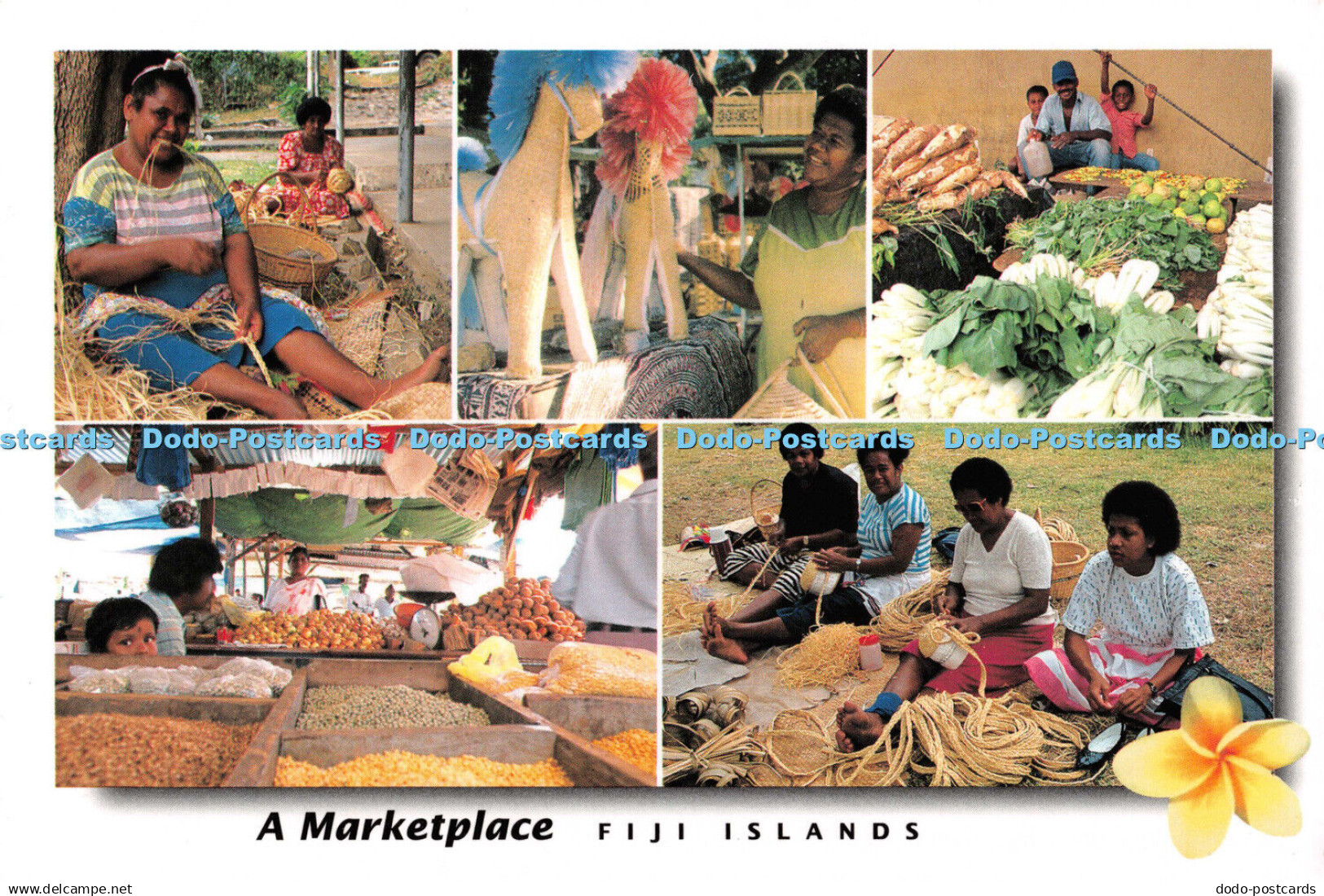 D090886 A Marketplace. Fiji Islands. Fiji First Class Postcards. Multi View