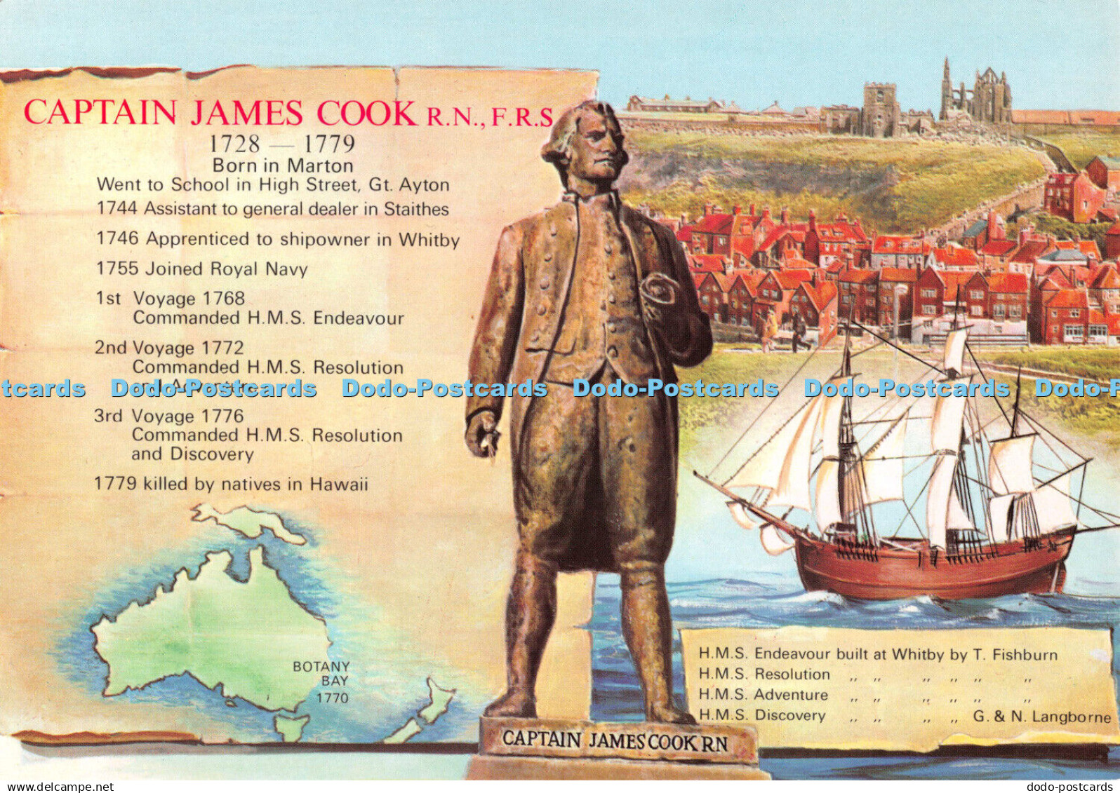 D101242 Captain James Cook. Born in Marton. The Cottage lived in by Captain Cook