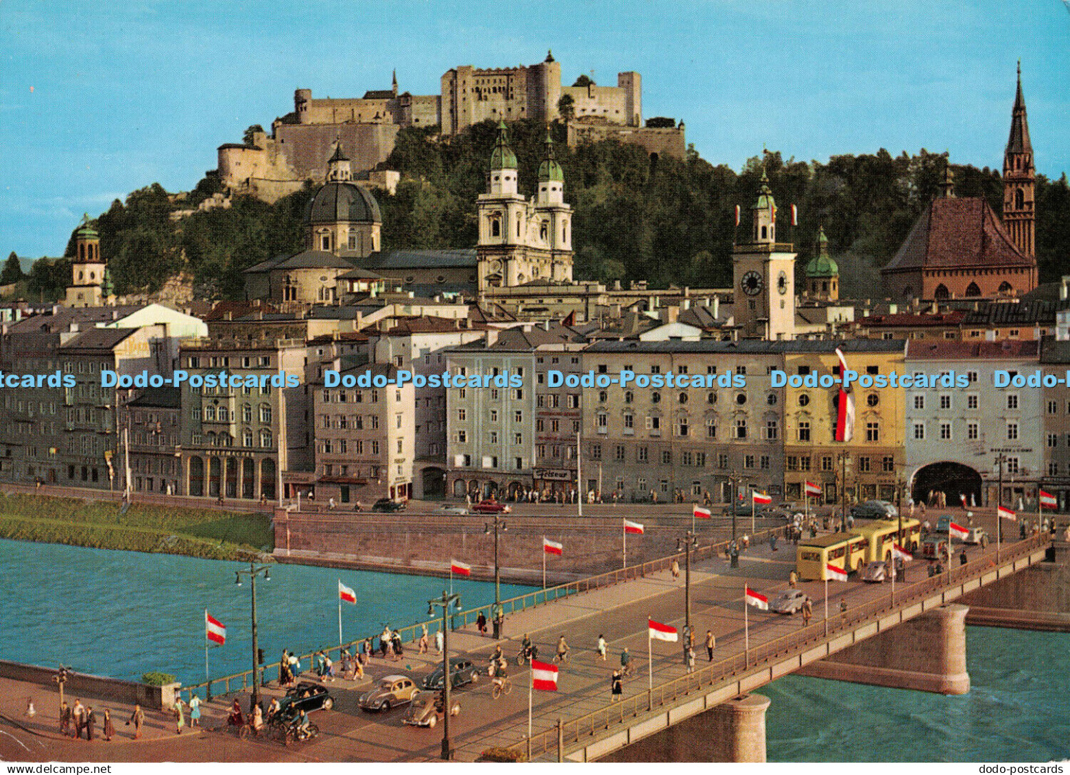 D103768 Salzburg. die Festspielstadt. Staatsbrucke uber die Salzach mit Altstadt