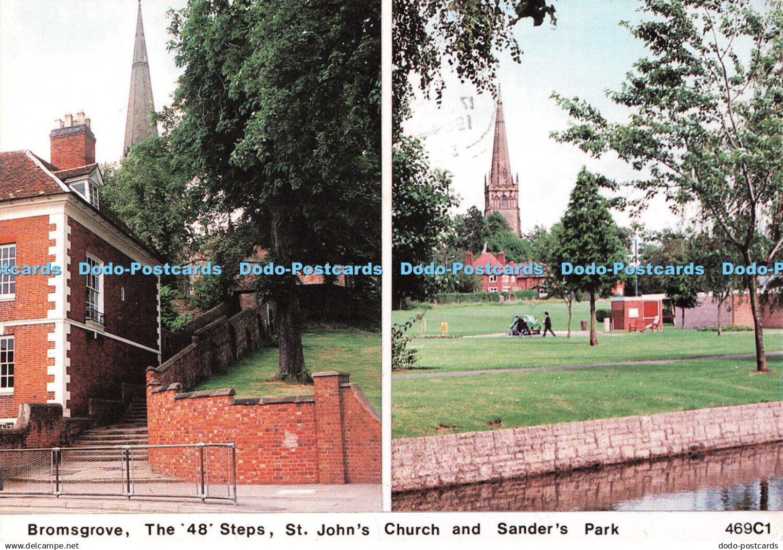 D109890 Bromsgrove. The 48. Steps St. John. J. V. Postcards. Multi View. 1988