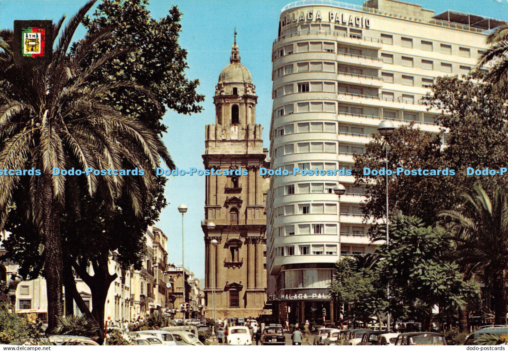 D115348 Malaga. Costa del Sol. Cathedral and Malaga Palace Hotel. Fisa. No. 2. 1