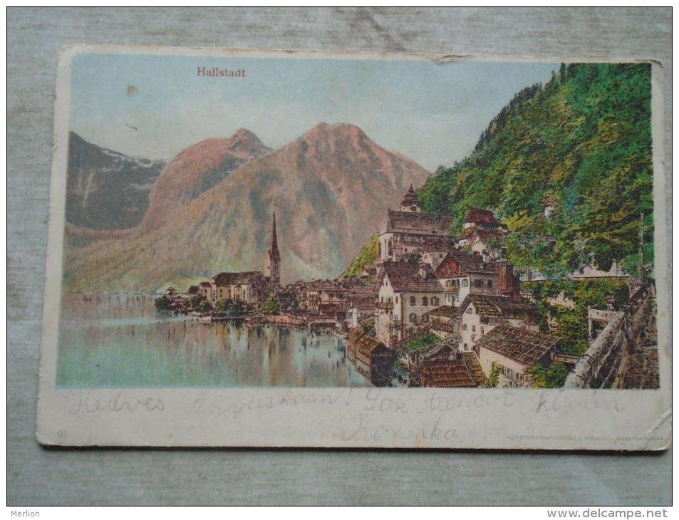 D142709 Austria HALLSTADT Hallstatt-Ungrische  AK-ca 1900 handstamp  A magyarországi Munkások Rokkant és Nyugdíjegylete