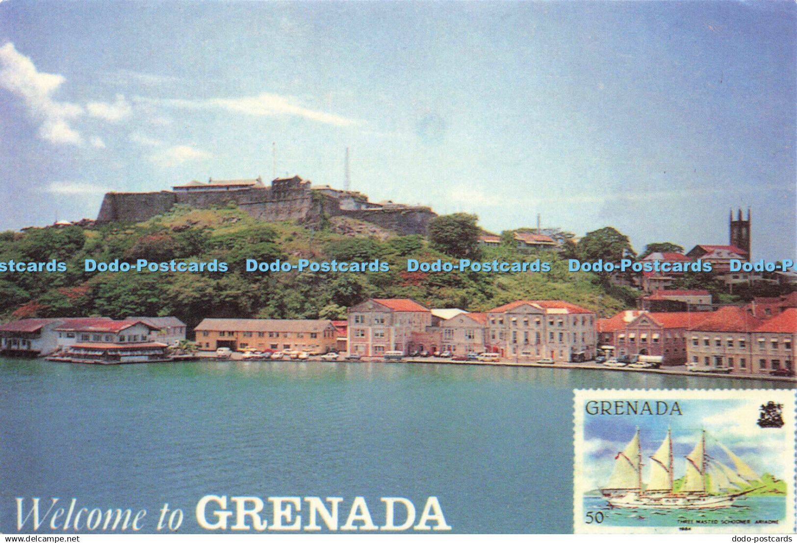 D145948 Welcome to Grenada. Inner Harbour. St. Georges. Grenada. W. I