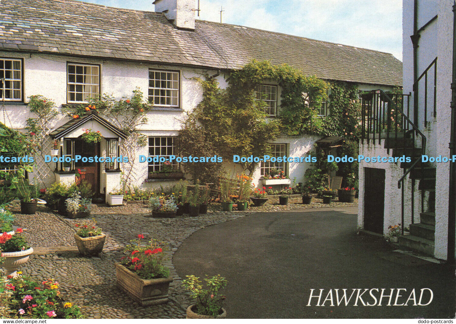 D159089 Hawkshead. Old Cottages and Hawkshead. J. Salmon