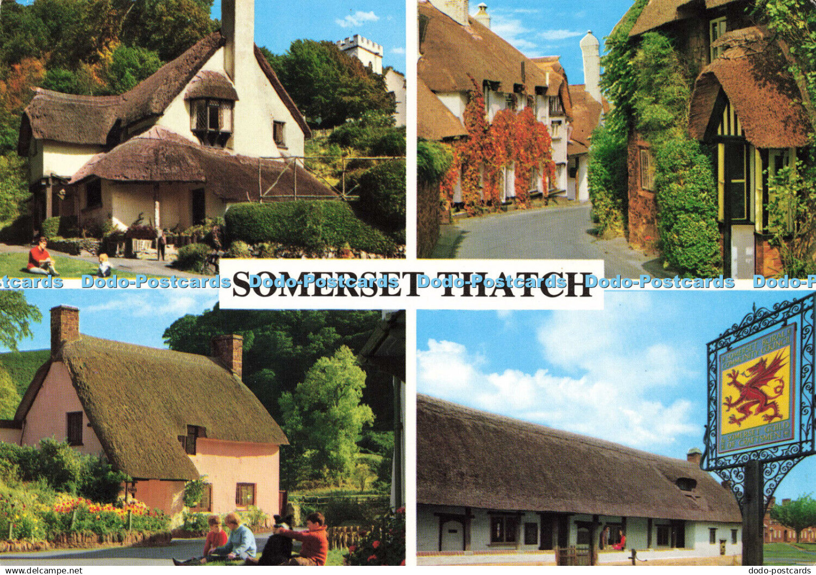 D159263 Somerset Thatch. Porlock. Somerset. John Hinde. Multi View