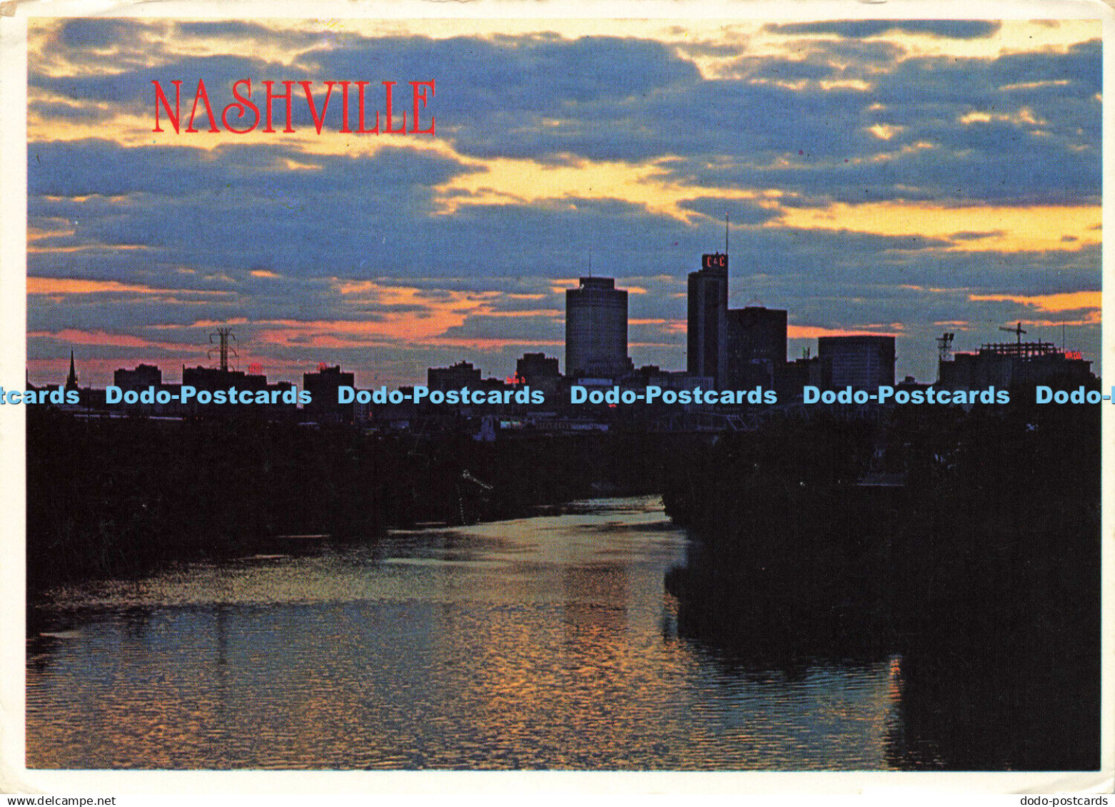 D164420 Nashville Skyline. Southern Post Card. Plastichrome