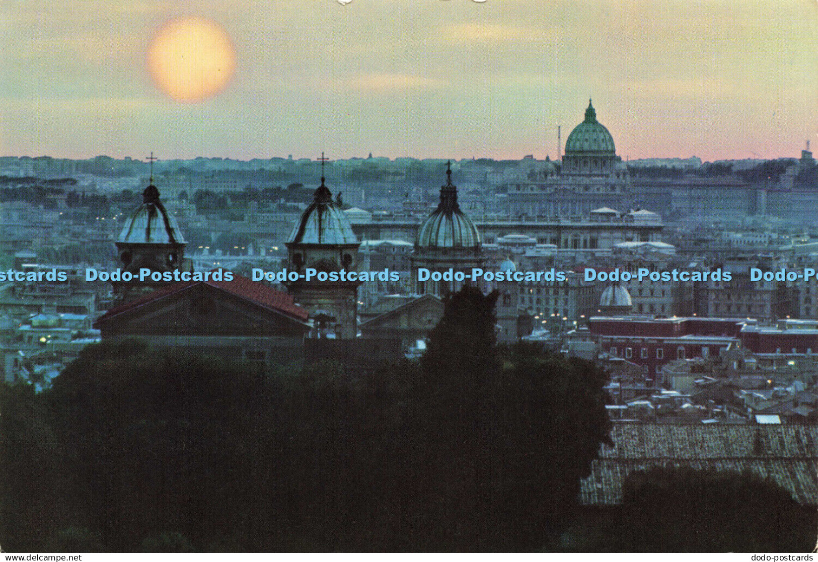 D165497 Roma. Hotel Eden. Sunset Over Rome. Renografica