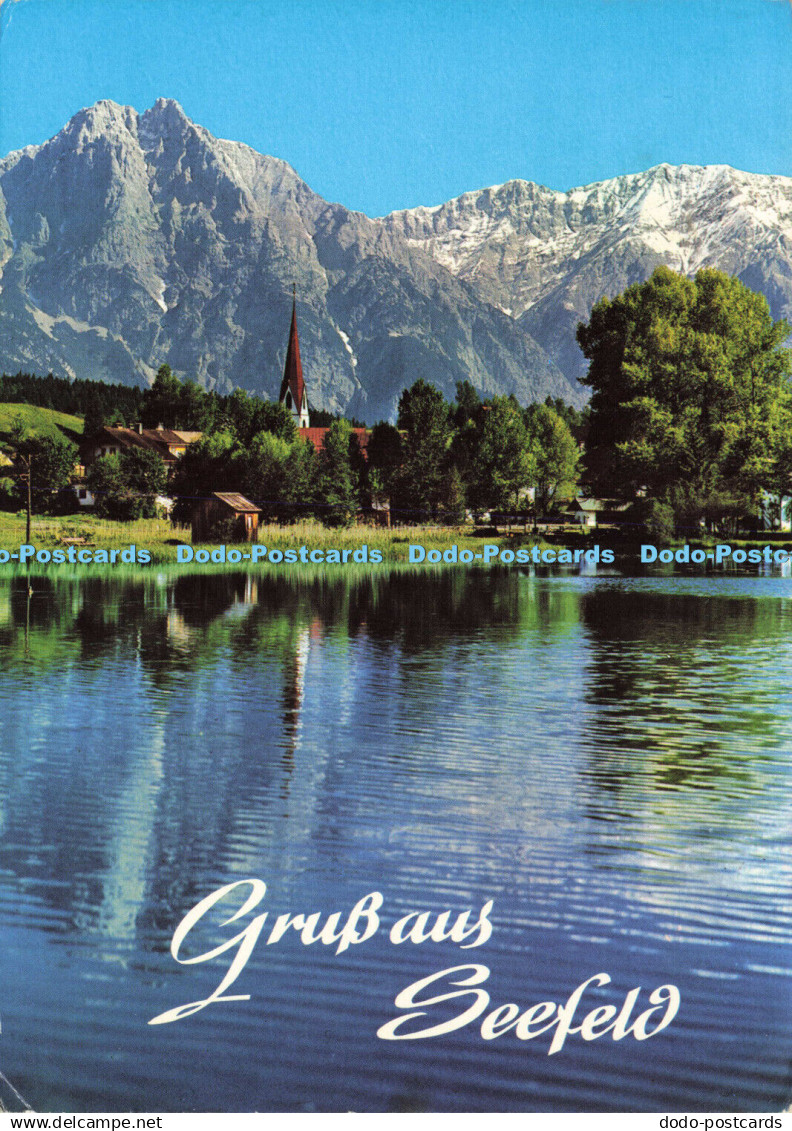 D174160 Gruss aus Seefeld. Hohenluftkurort Seefeld. Wildsee gegen Wetterstein. T