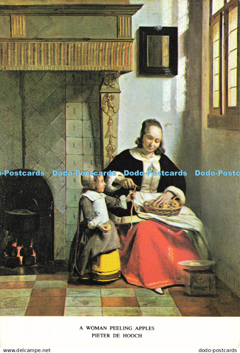 D174732 A Woman Peeling Apples. Medici Society. Pieter de Hooch