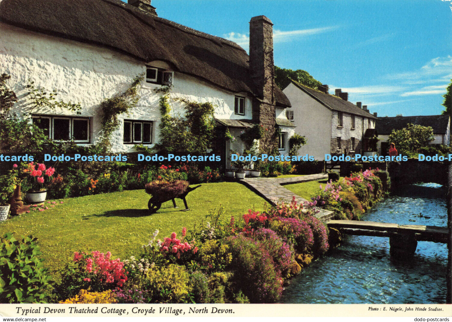 D181034 North Devon. Typical Devon Thatched Cottage. Croyde Village. John Hinde.