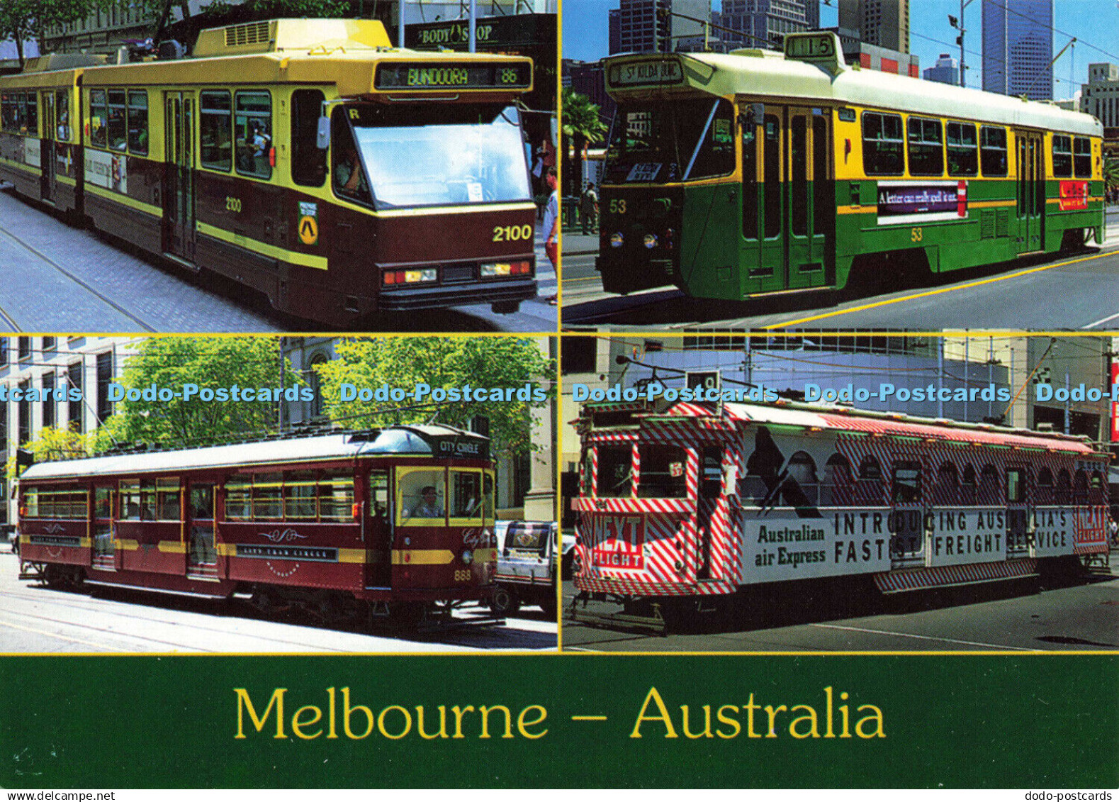 D183816 Melbourne. Australia. Melbourne Famous Trams. Bartel. Multi View