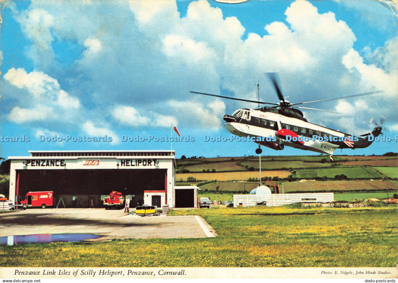 D189319 Cornwall. Penzance. Penzance Link Isles of Scilly Heliport. John Hinde.