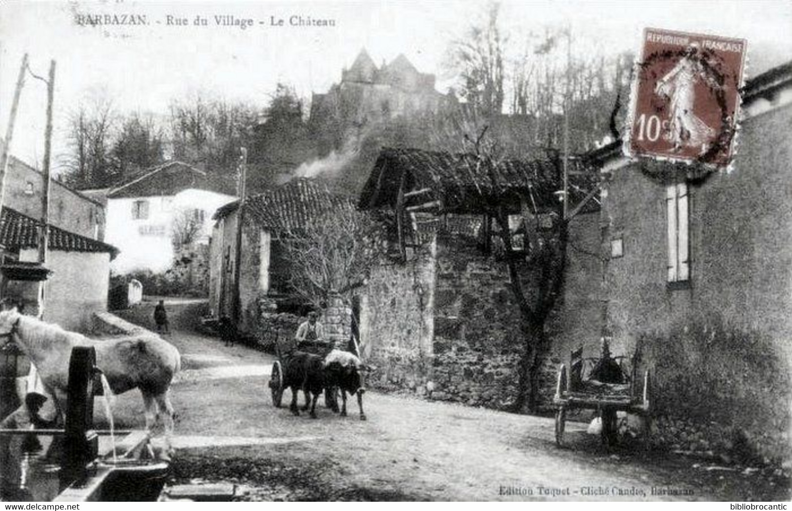 D31 - BARBAZAN < VUE ANIMEE DE LA RUE DU VILLAGE  + LE CHATEAU