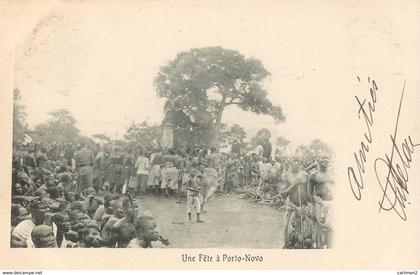 PORTO-NOVO UNE FETE DAHOMEY DAHOME BENIN AFRICA TIMBRE STAMP OBLITERATION GRAND-POPO