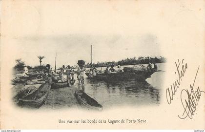 PORTO-NOVO VUE SUR LA LAGUNE DAHOMEY DAHOME BENIN AFRICA TIMBRE OBLITERATION GRAND-POPO