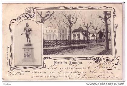 lot bq , DANEMARK , Hilsen fra  Marienlyst ( statue of Amlet )