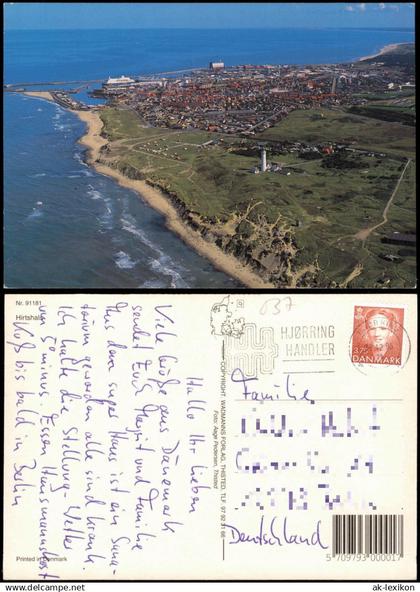 Postcard .Dänemark - Dänemark (allgemein) Luftaufnahme Hirtshals 1995